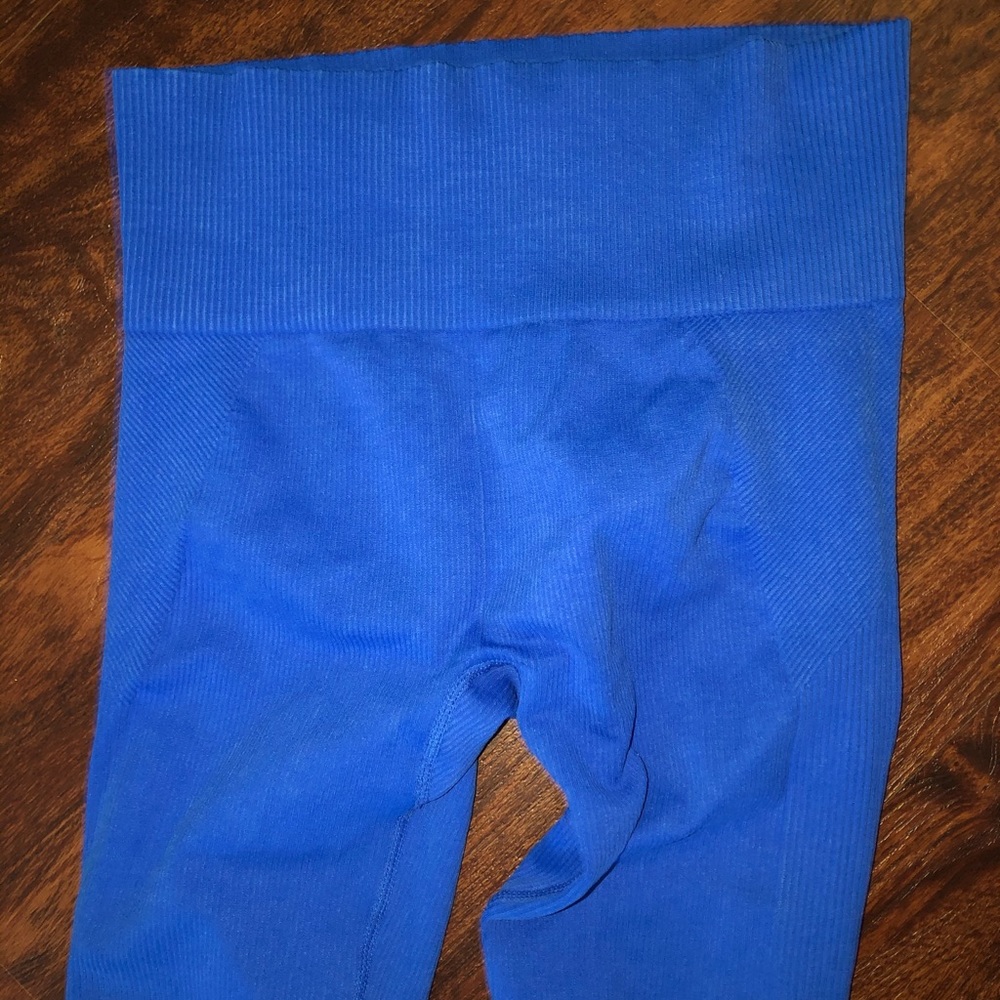 Ribbed Blue Leggings